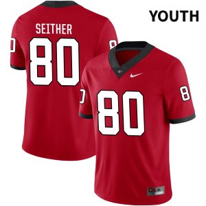 Youth Georgia Bulldogs NCAA #80 Brett Seither Nike Stitched Red NIL 2022 Authentic College Football Jersey ZOX6454YA